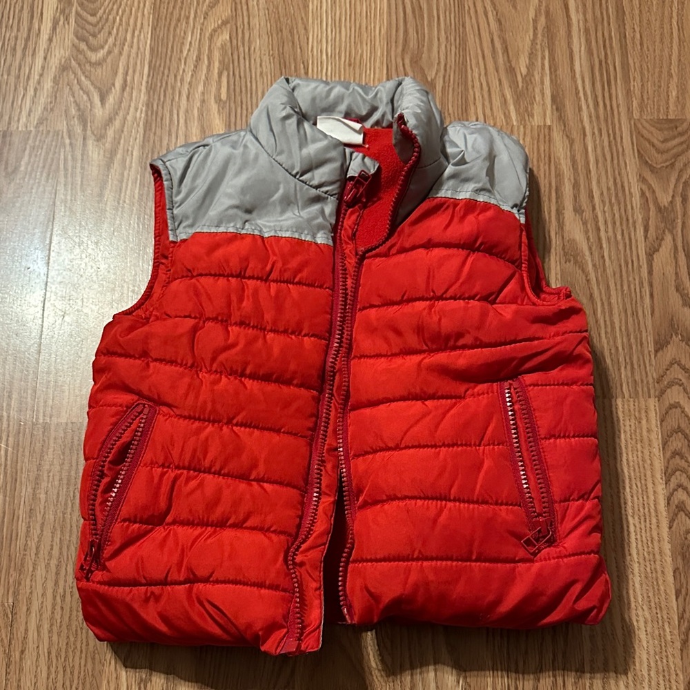 Red and Gray Puffer Vest